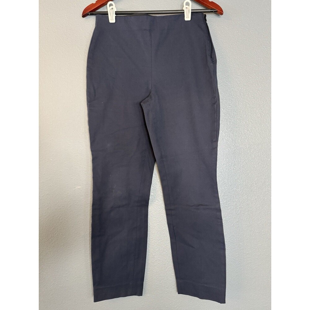 Everlane Navy Blue Stretch Cotton Ankle Crop Pants Size 6 Slim Straight Work